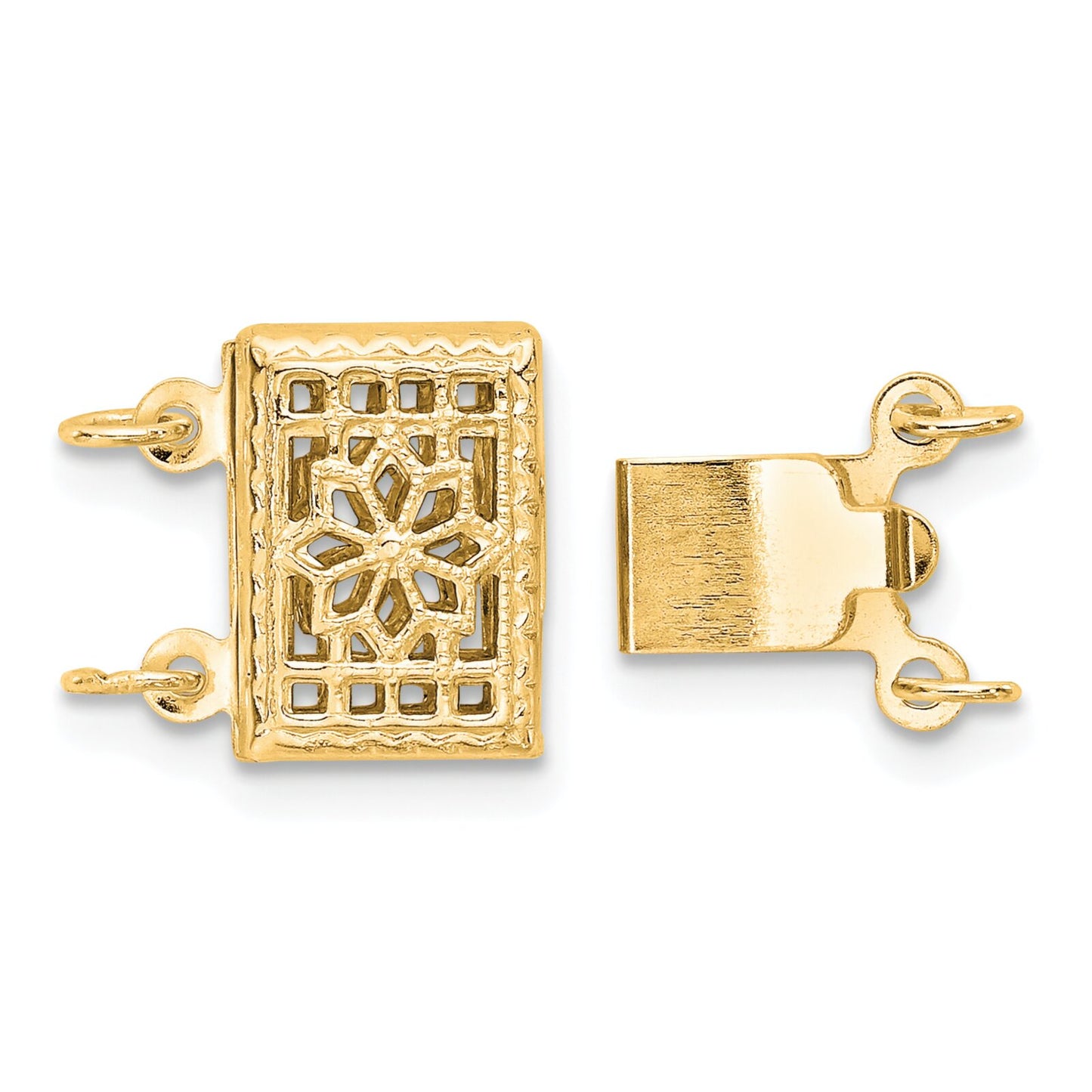 Gold Filled Filigree 3 Strand Pearl Clasp (7.30mm to 7.40mm)