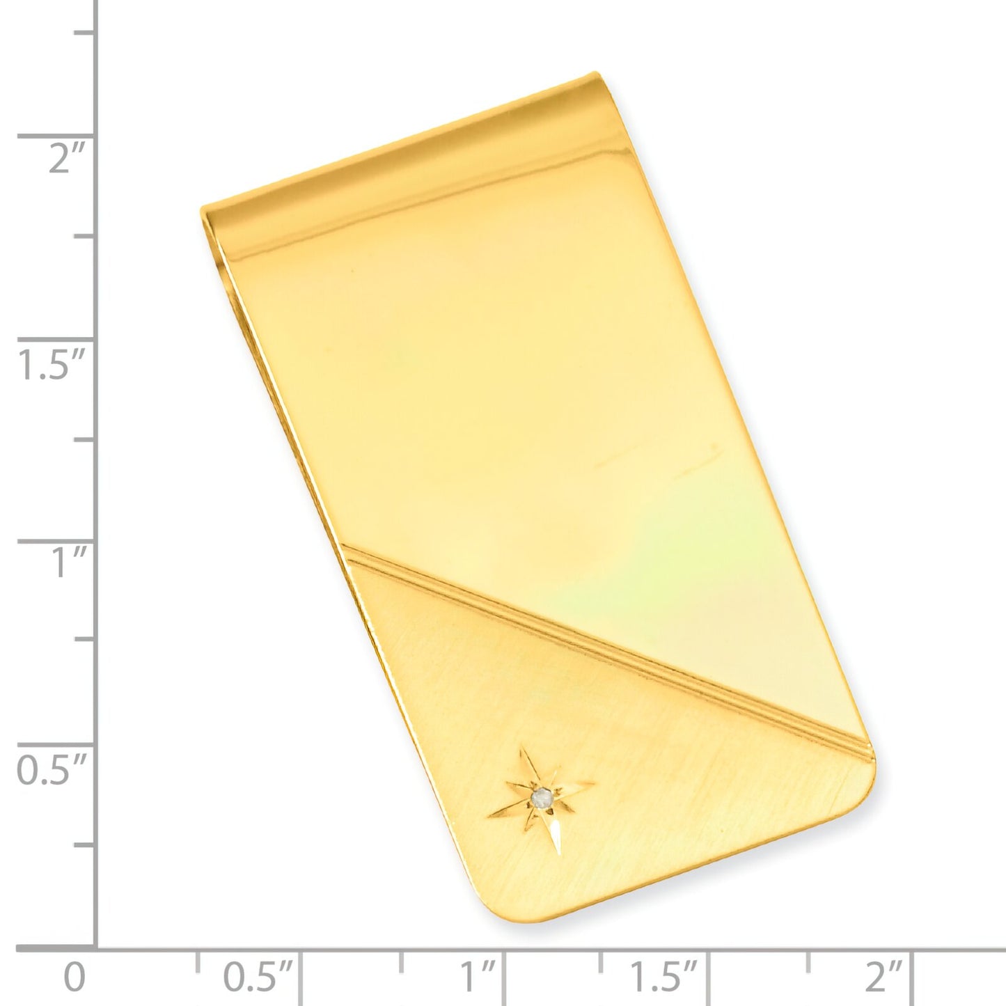 Gold Plated 0.001 cttw Diamond Star Money Clip