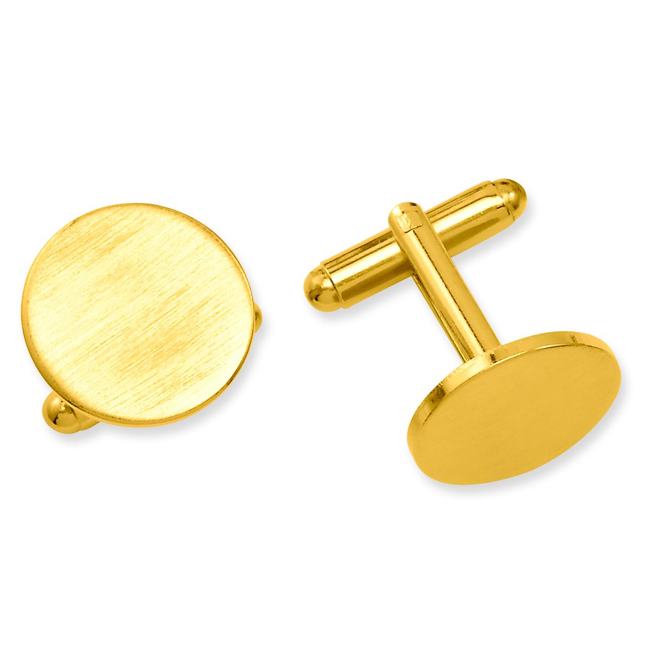 Gold Plated Round Cuff Links