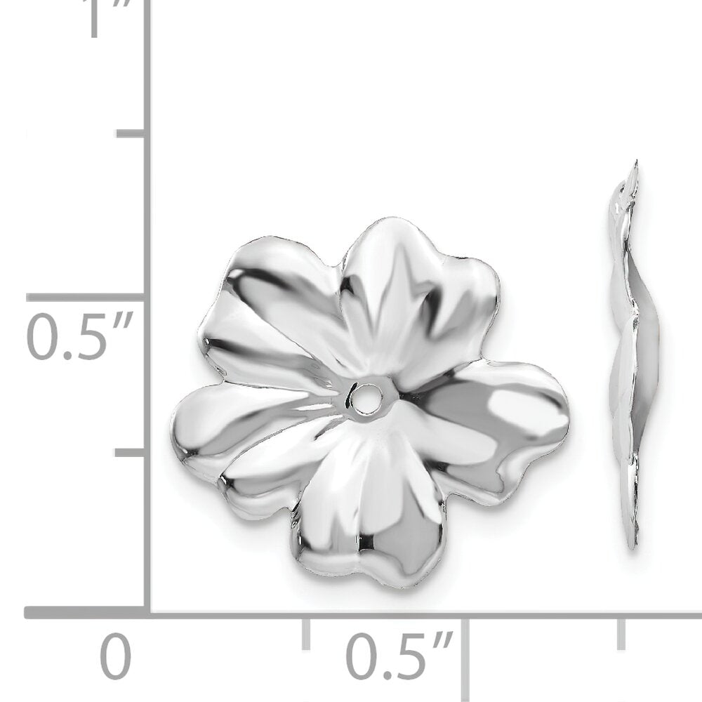 14K White Gold Flower Earring Jackets