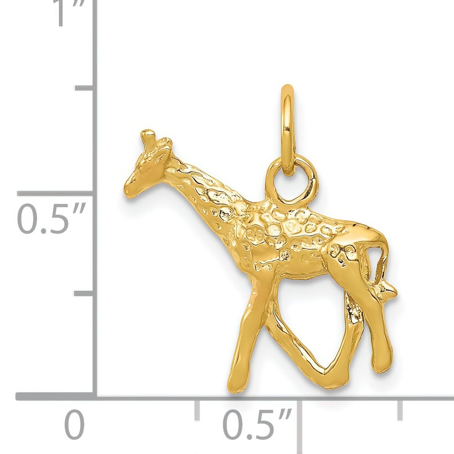 14K Gold 3-D Giraffe Charm