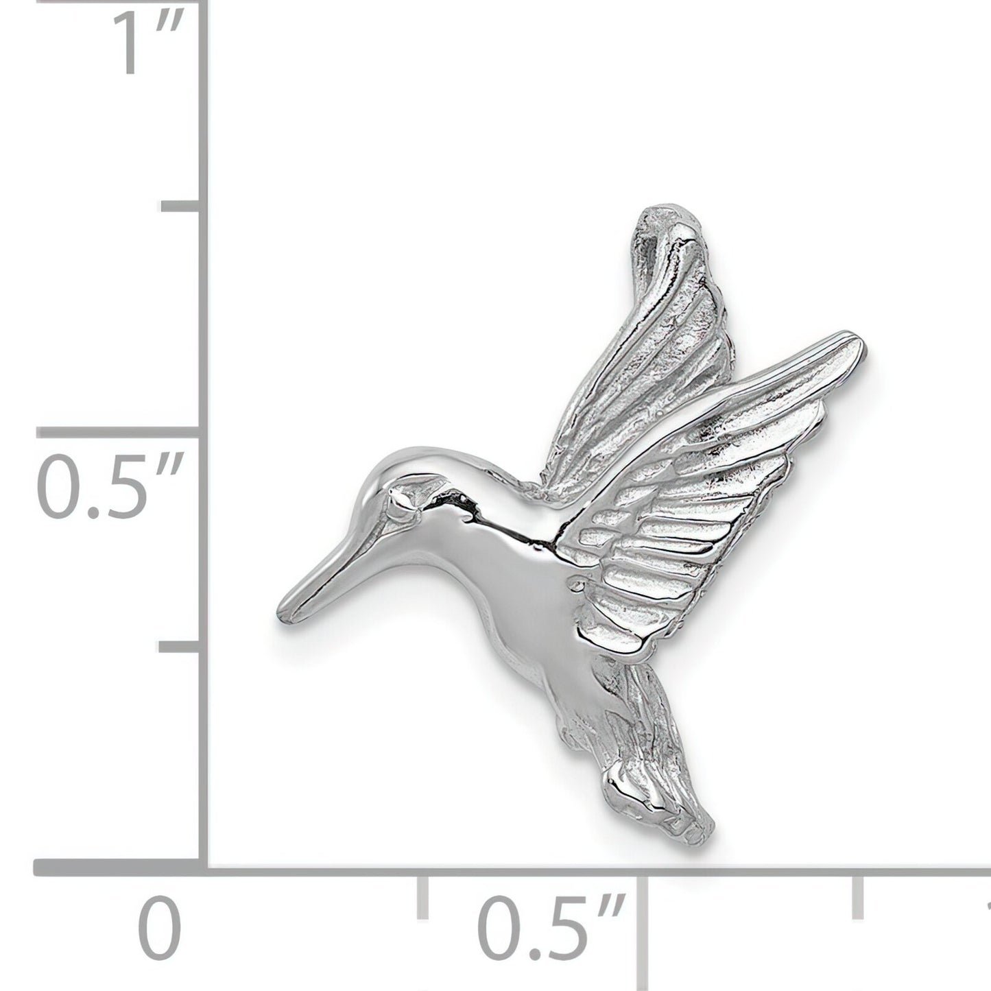 14K White Gold Hummingbird Slide Pendant