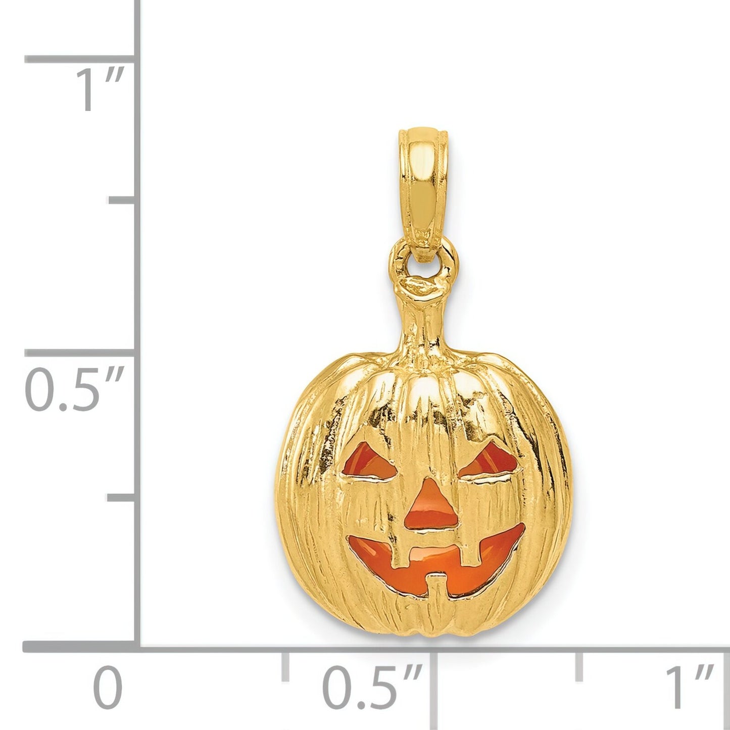 14K Gold Enameled Inside Pumpkin Pendant