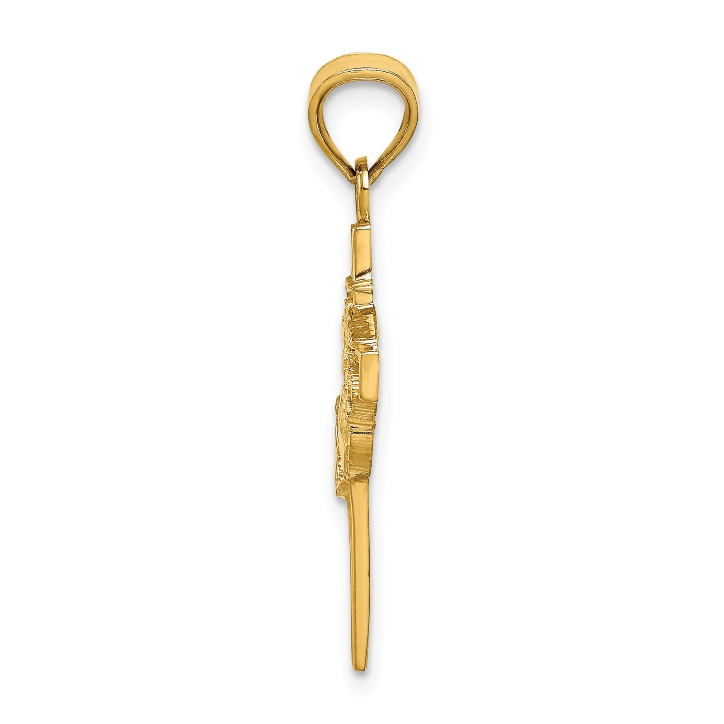 14K Gold Marine Corps Cross Pendant