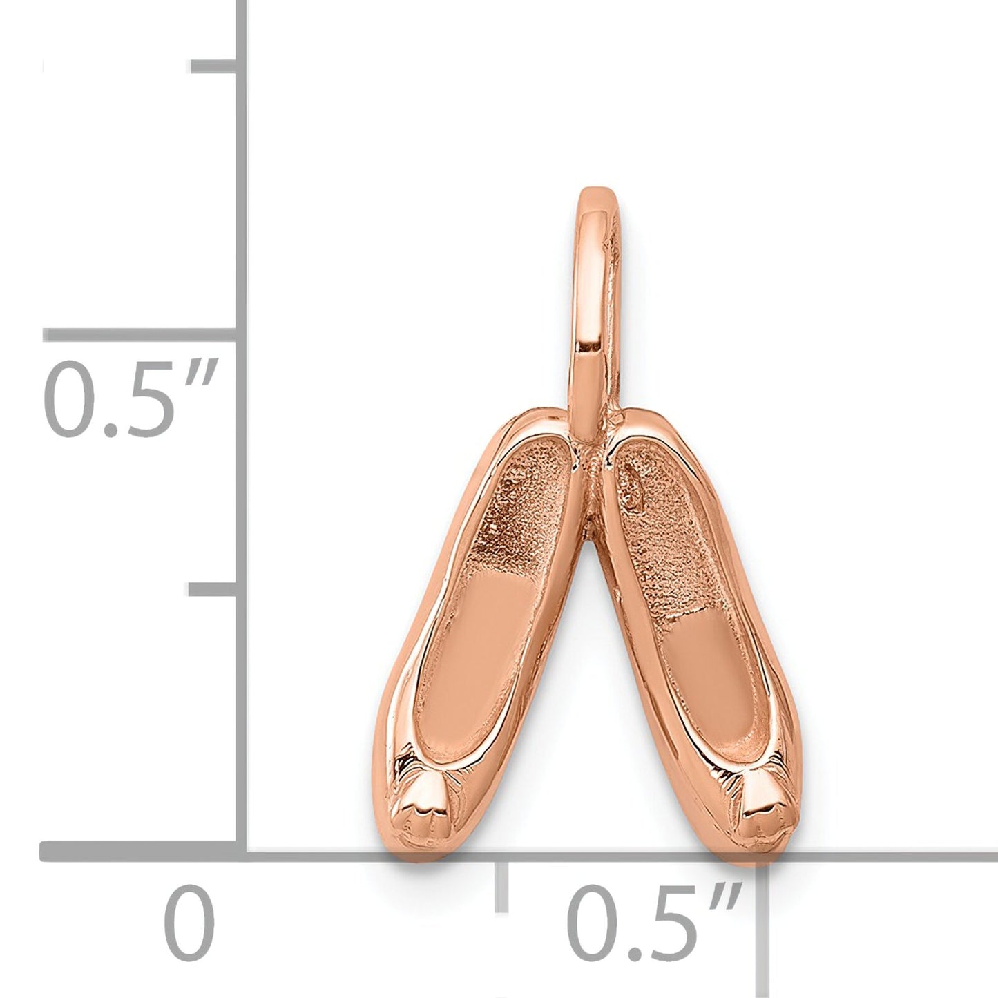14K Rose Gold 3-D Ballet Slippers Charm