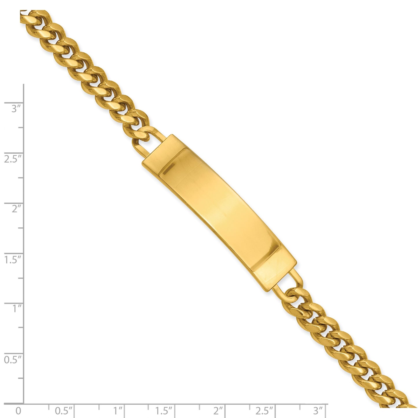 Gold Plated Curb ID Bracelet 8.25"