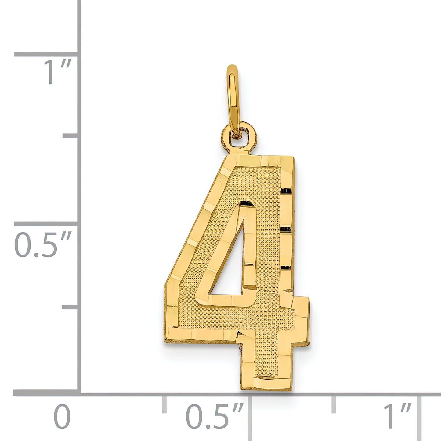 14K Gold Large Number 4 Charm