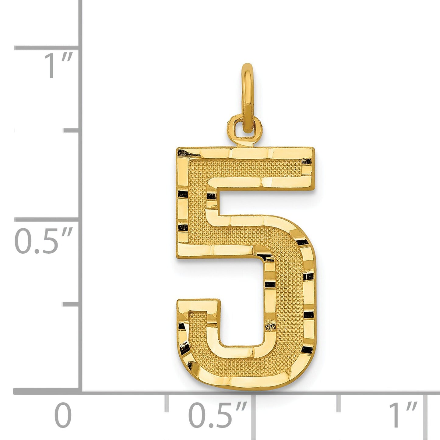14K Gold Large Number 5 Charm