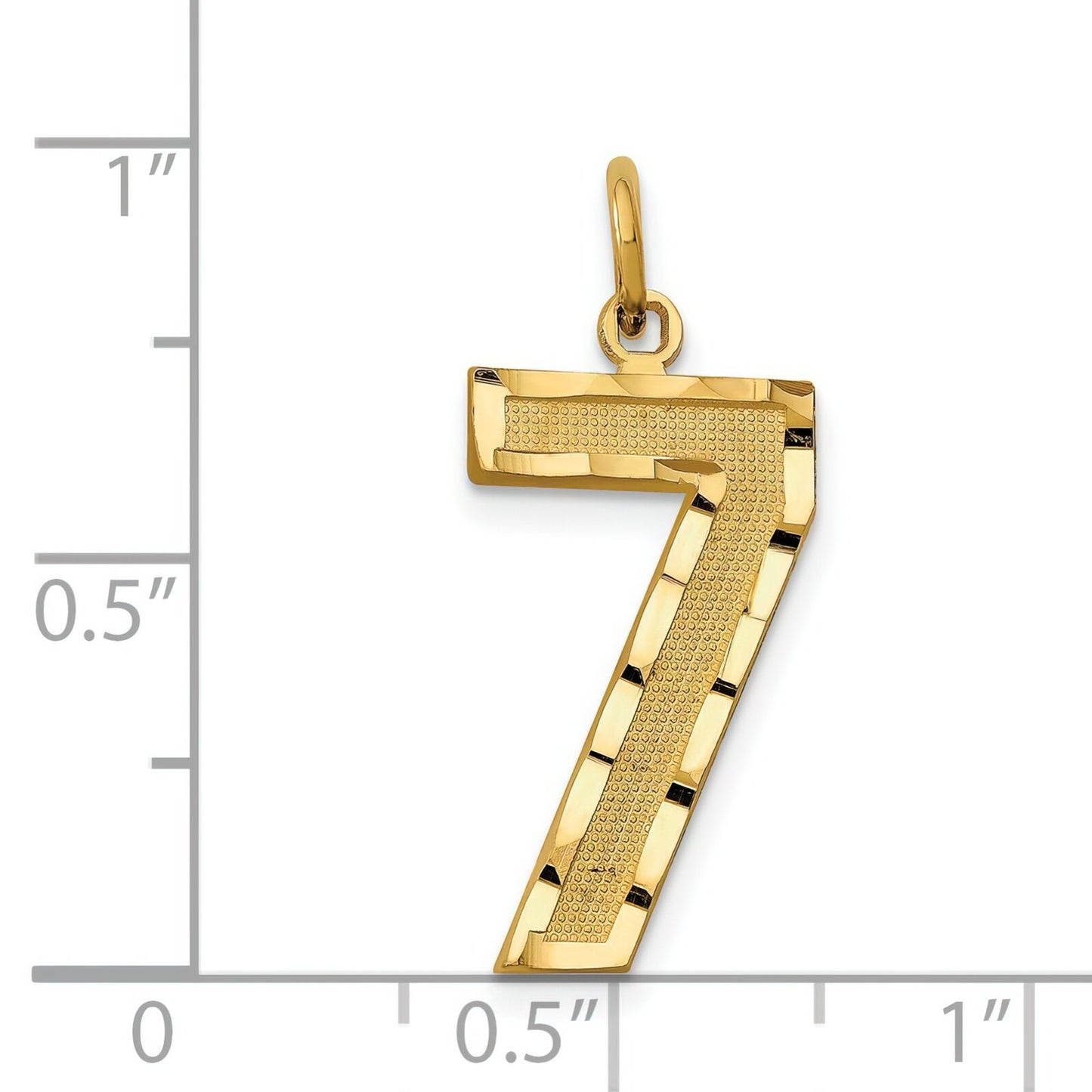 14K Gold Large Number 7 Charm