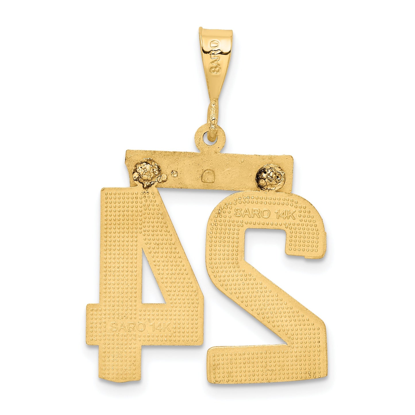 14K Gold Large Number 24 Charm