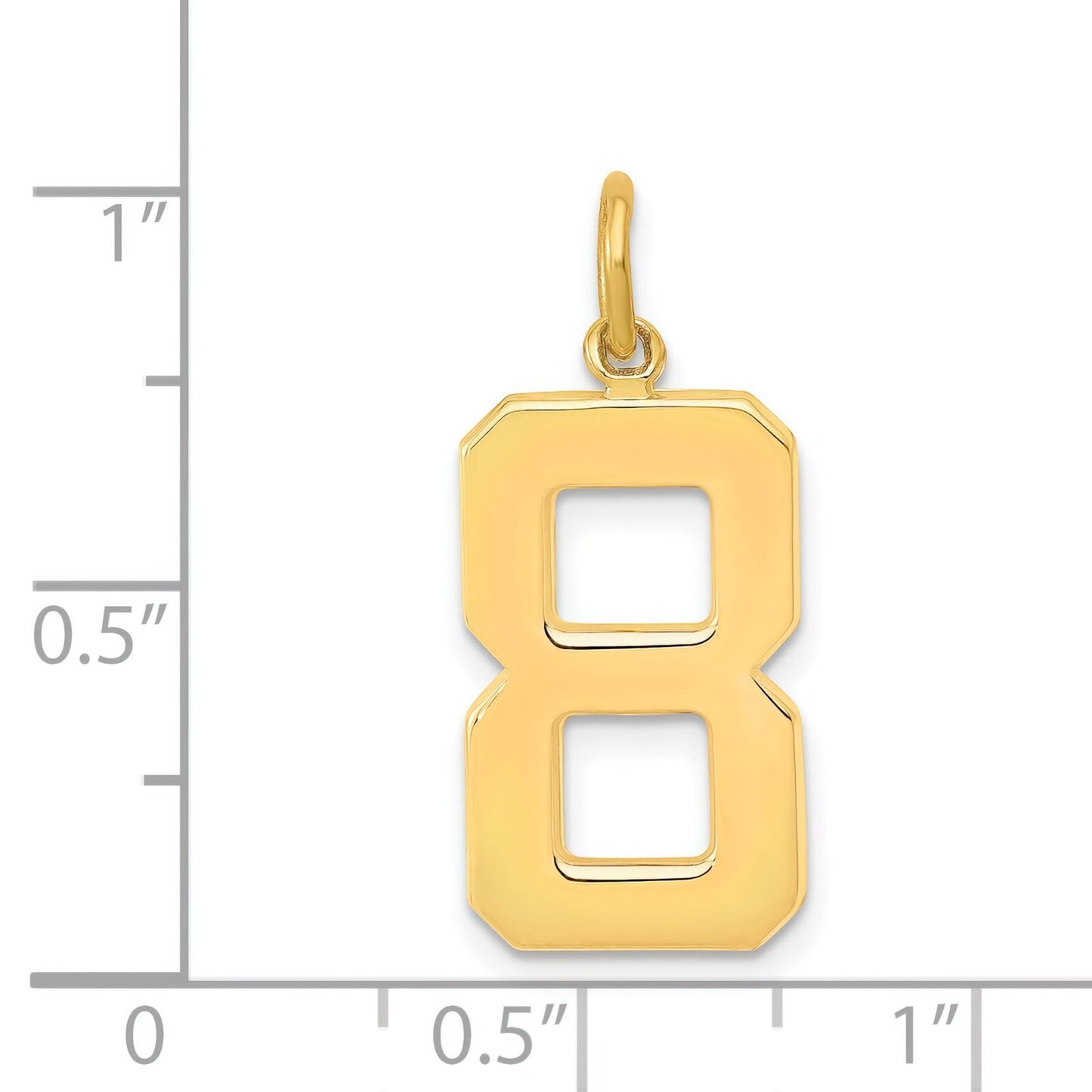 14K Gold Large Polished Number 8 Charm
