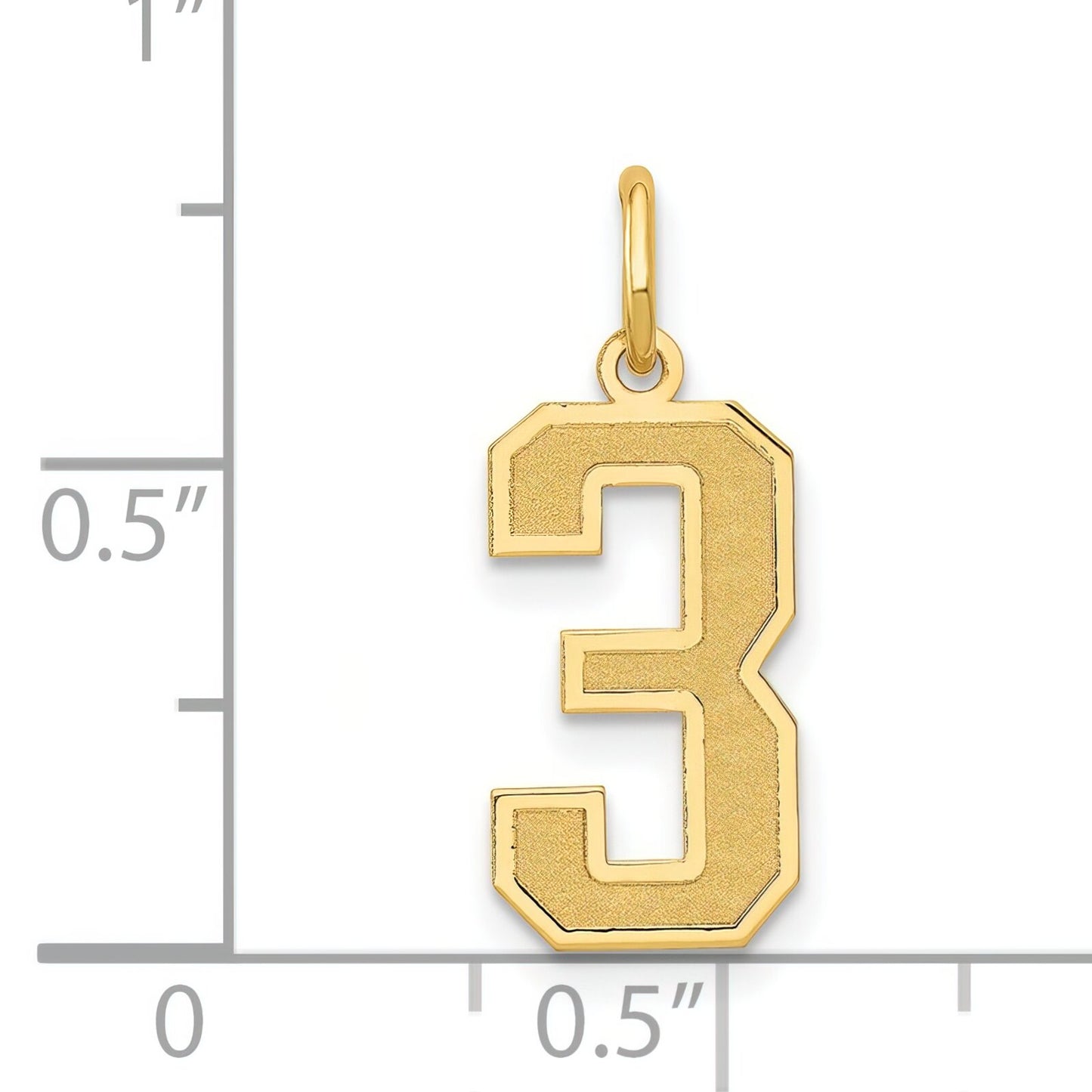 14K Gold Medium Number 3 Charm