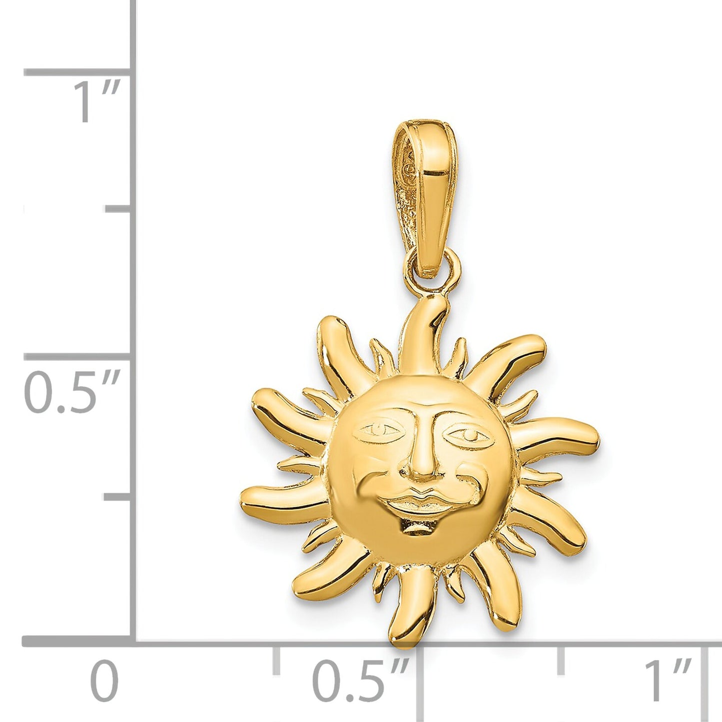 14K Gold Diamond Cut Small Sun Charm