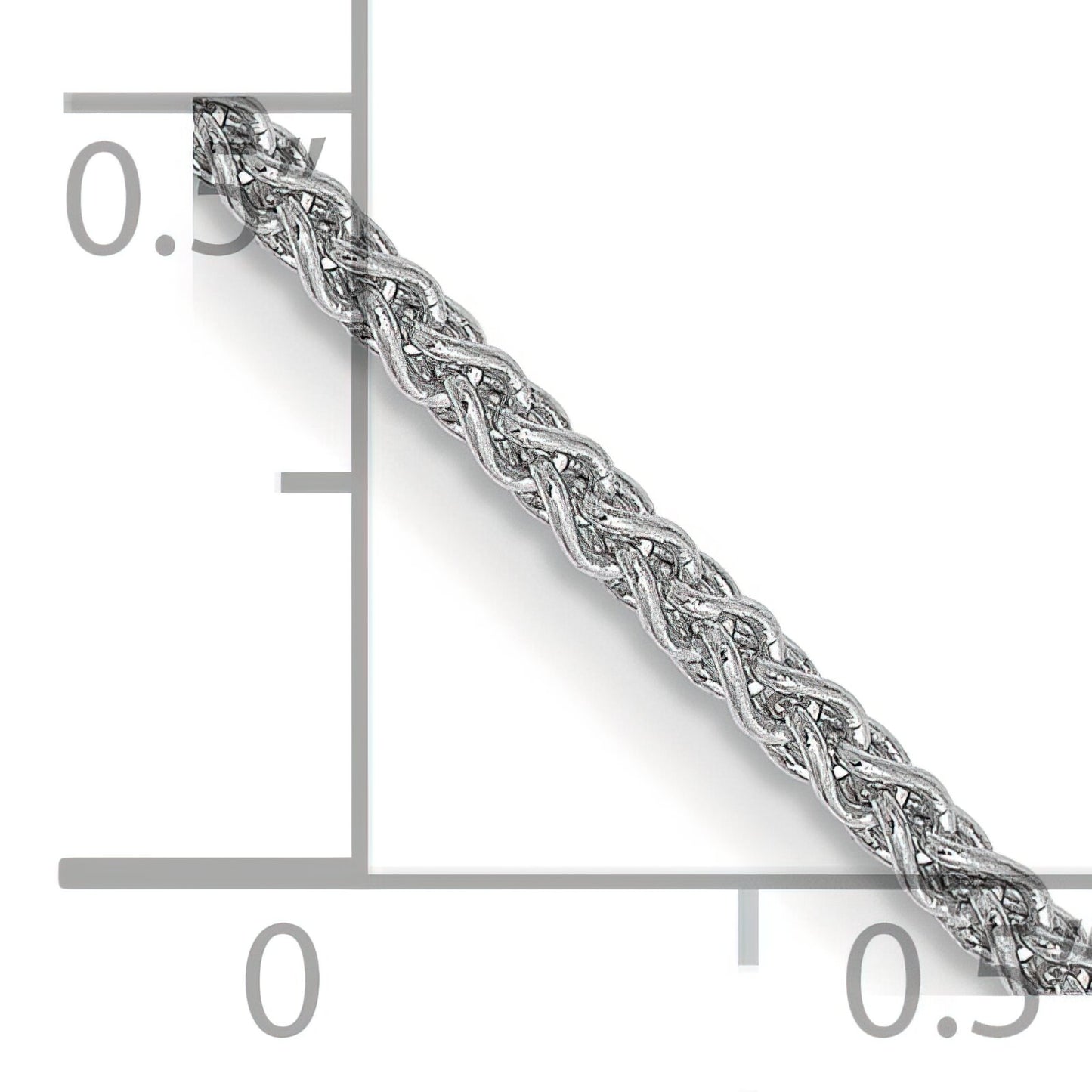 14K White Gold 1.65mm Spiga Chain