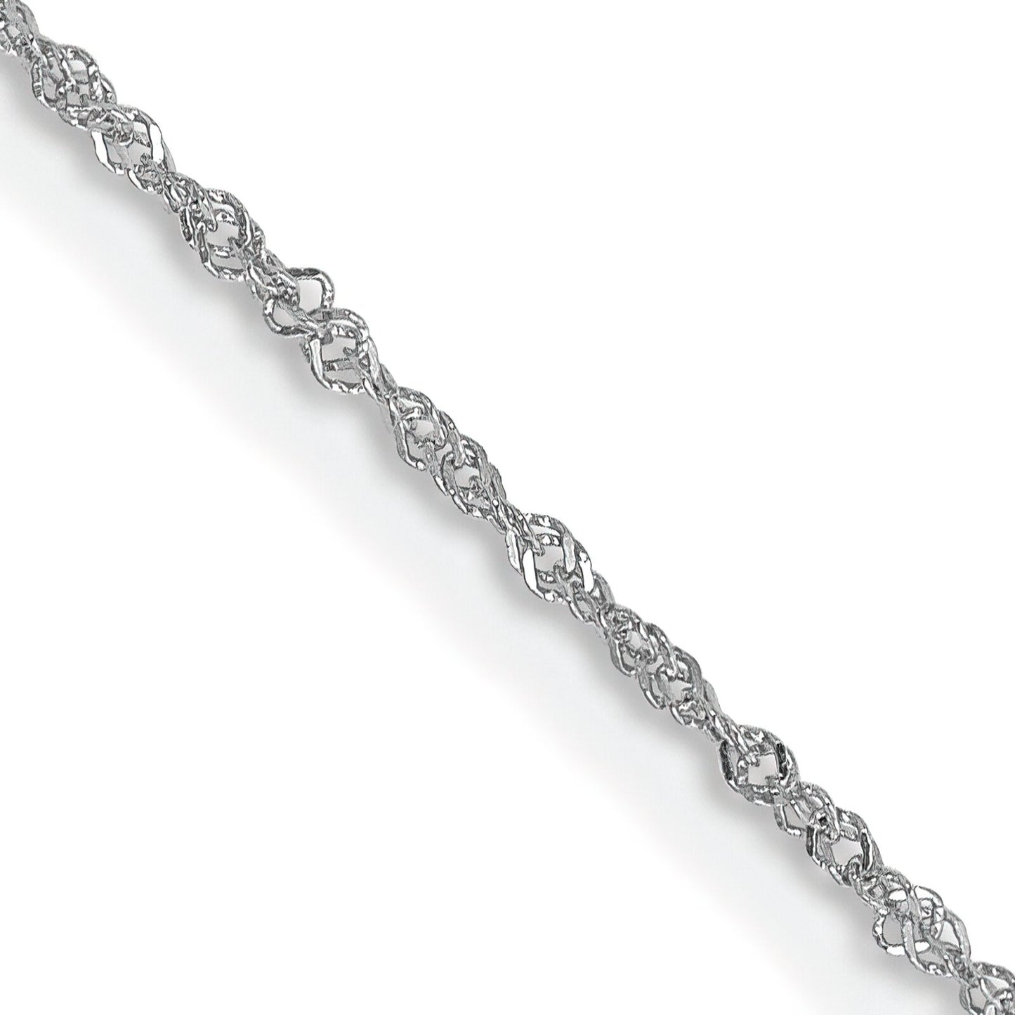 14K White Gold 1mm Singapore Chain