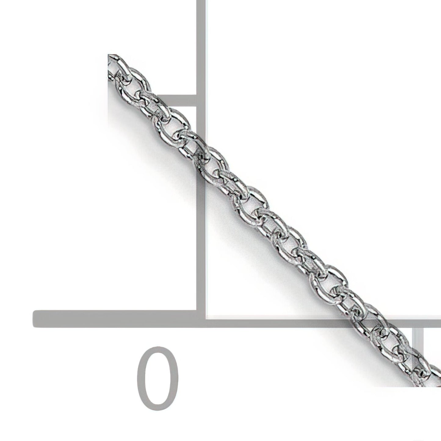 14K White Gold 1mm Cable Chain