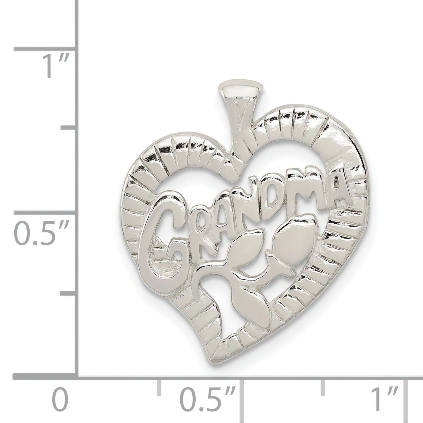 Sterling Silver Grandma Heart Charm