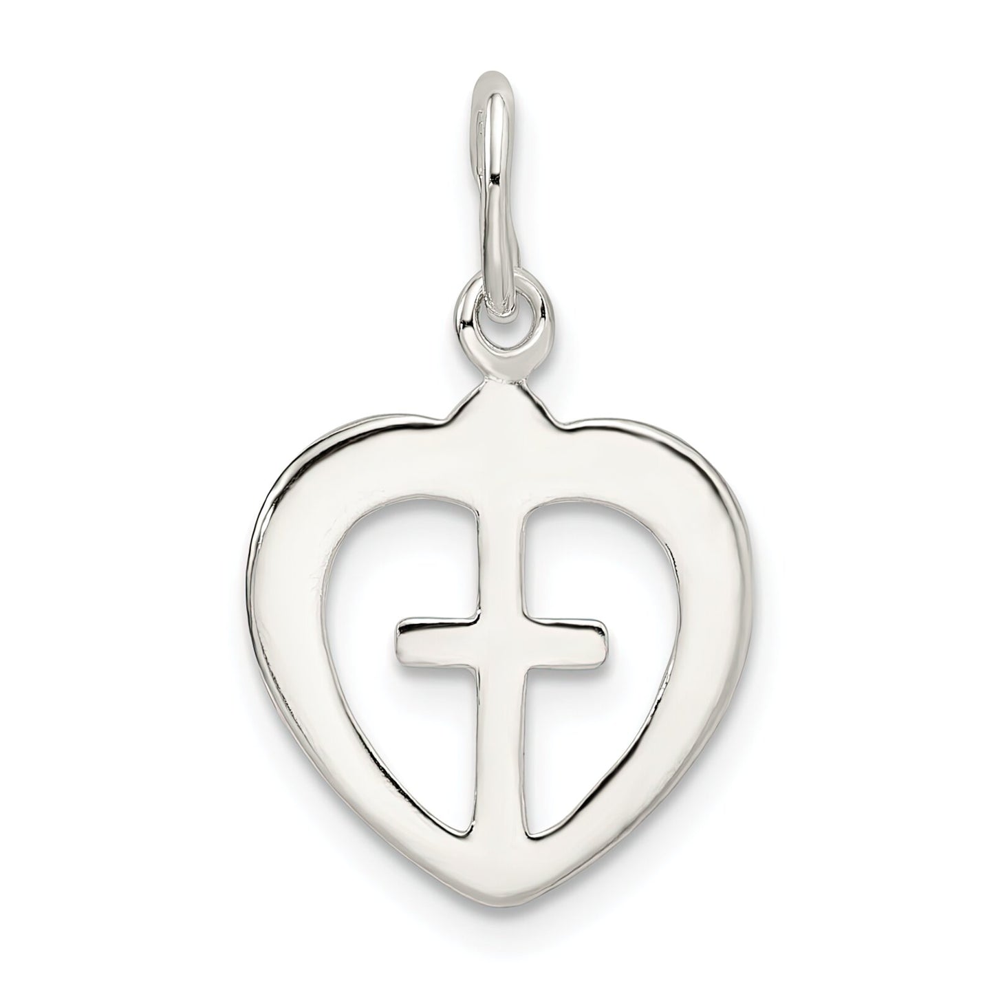 Sterling Silver Cross with Heart Charm