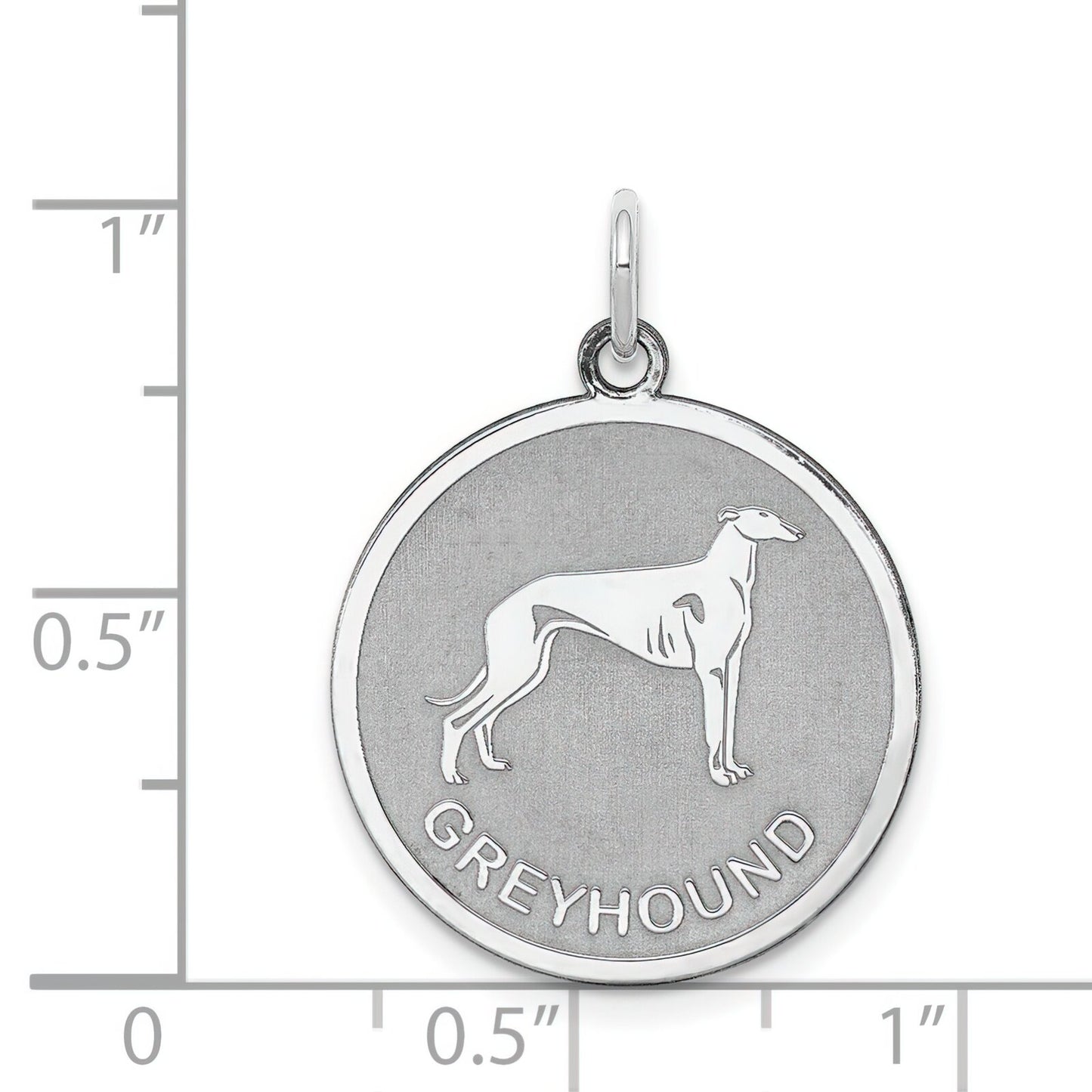 Sterling Silver Greyhound Disc Charm
