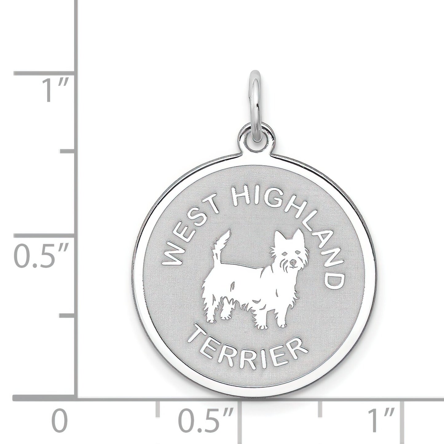 Sterling Silver West Highland Terrier Disc Charm