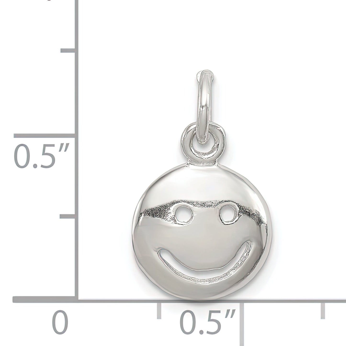 Sterling Silver Happy Face Charm Pendant Smiling Smiley