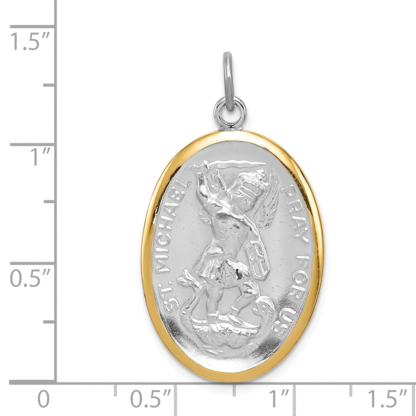 Sterling Silver & Vermeil Saint Michael Medal