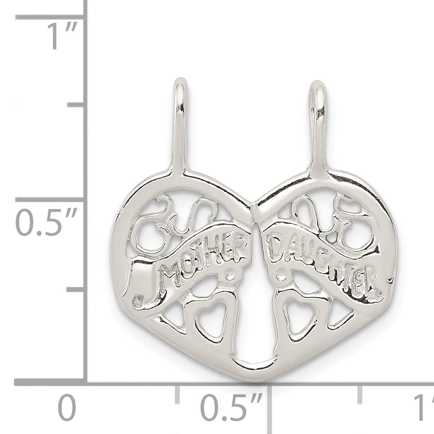 Sterling Silver Mother Daughter Break Apart Heart Charm