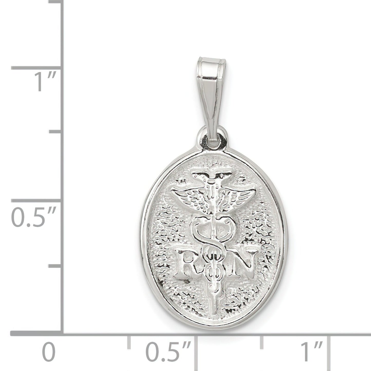 Sterling Silver RN Caduceus Charm Pendant Jewelry