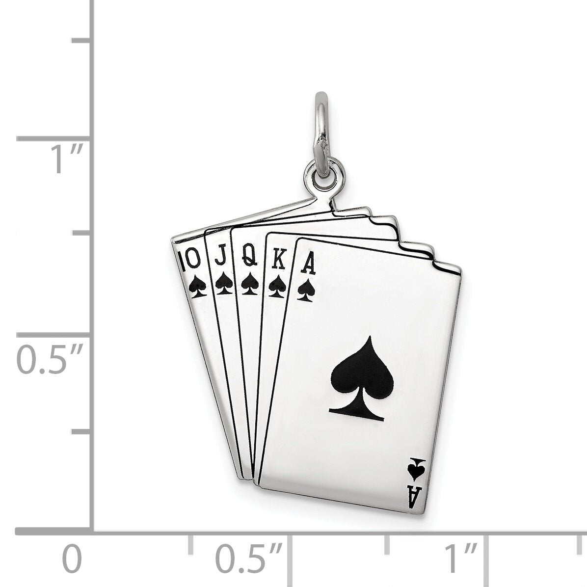 Sterling Silver Enamel Playing Cards Charm
