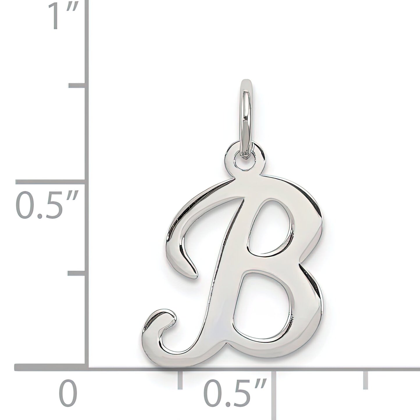 Sterling Silver Stamped Initial B Charm