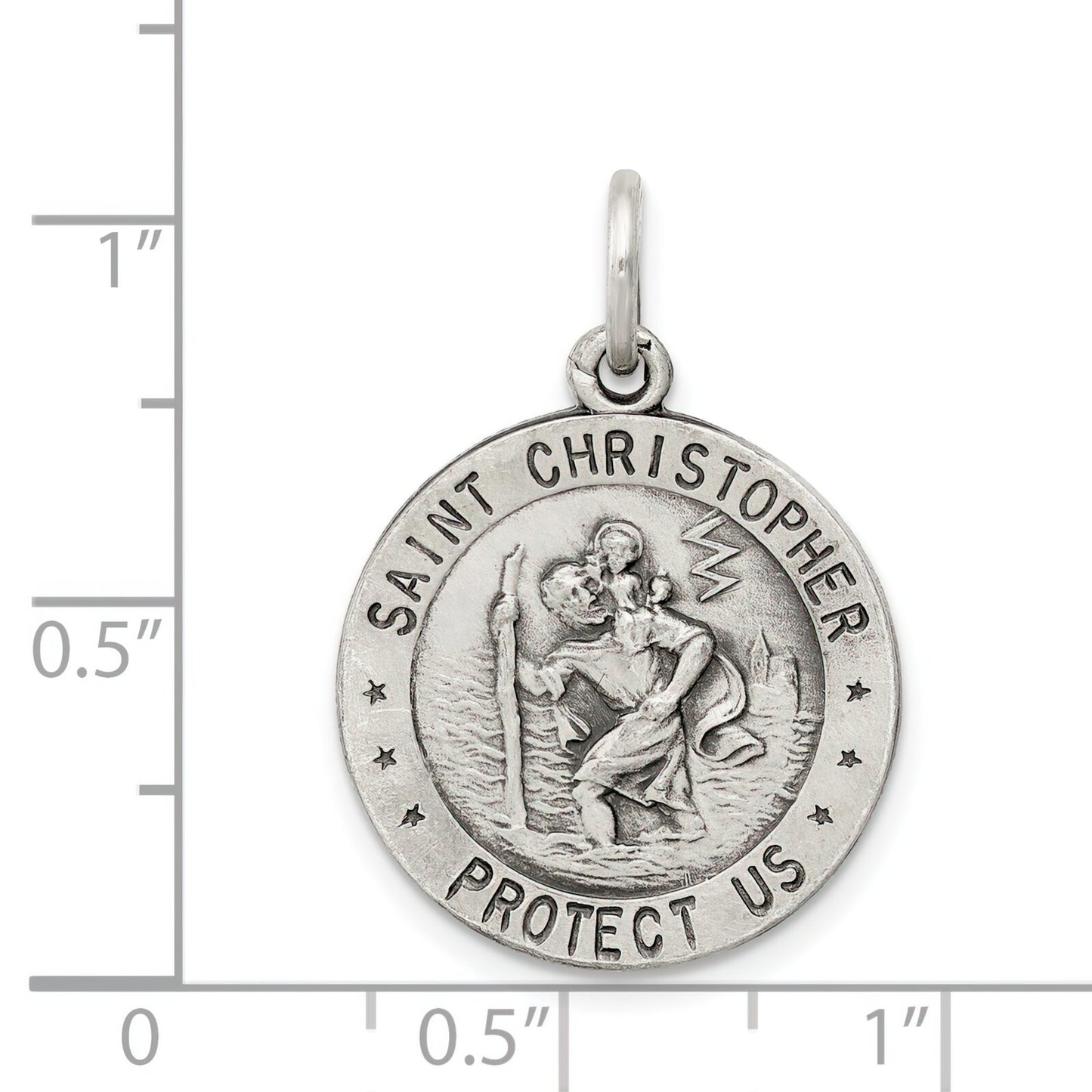 Sterling Silver US Coast Guard St. Christopher Charm