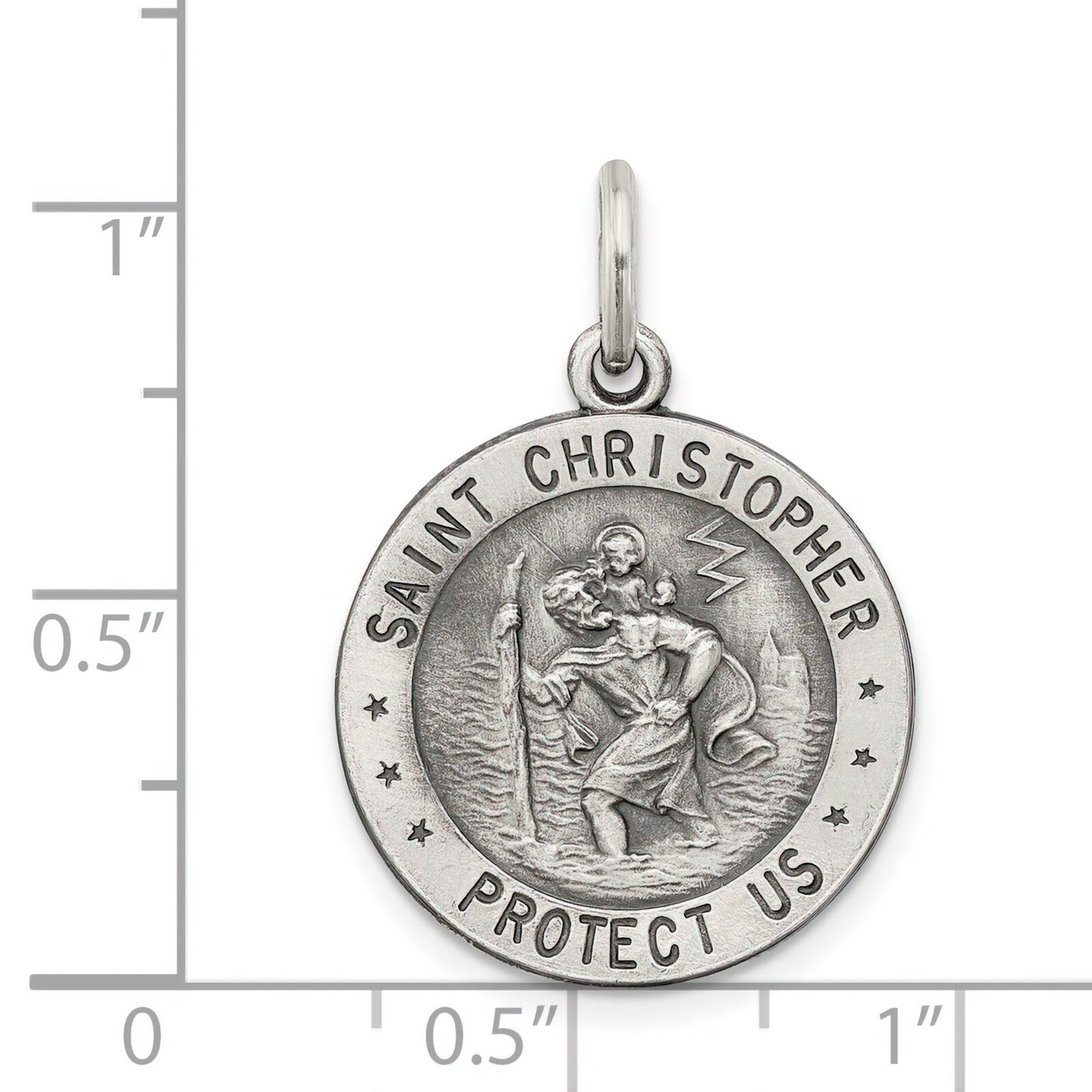 Sterling Silver US Navy St. Christopher Charm