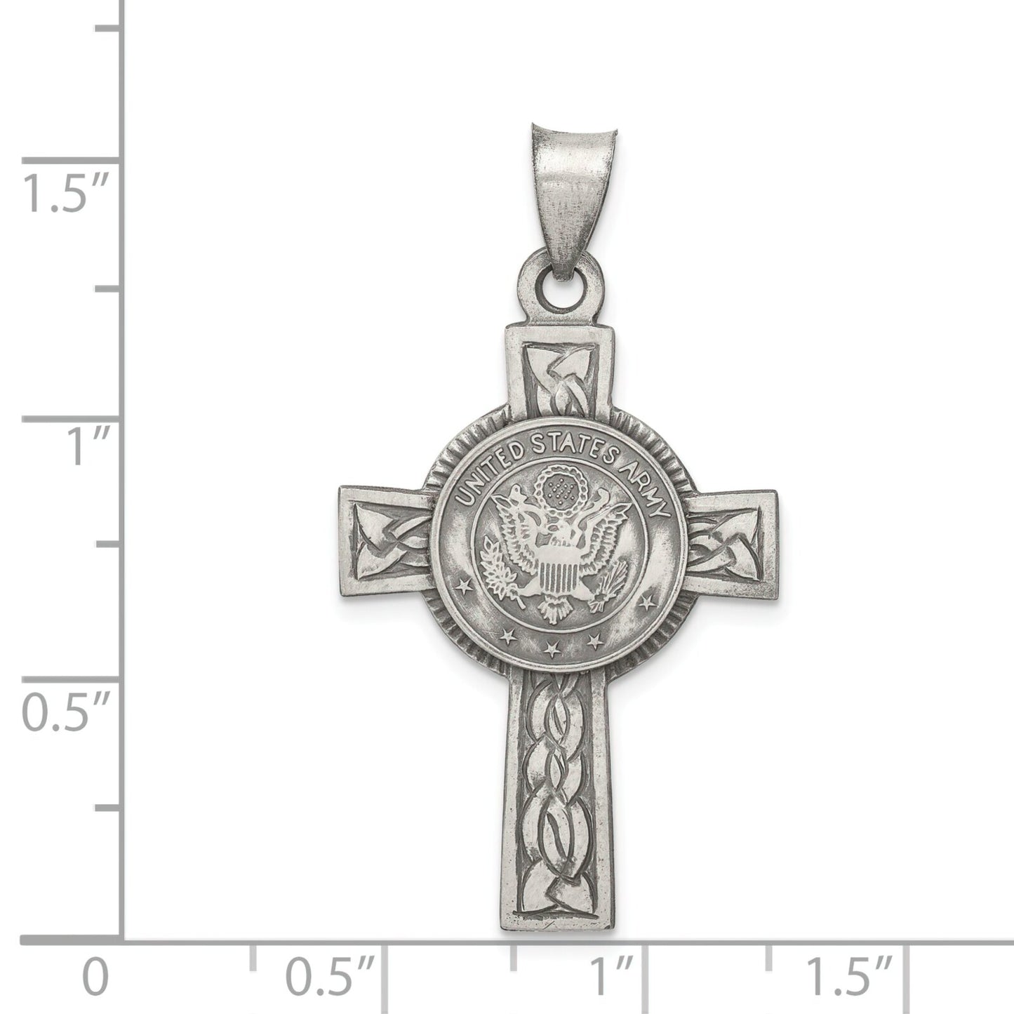 Sterling Silver US Army Cross Charm Pendant Jewelry