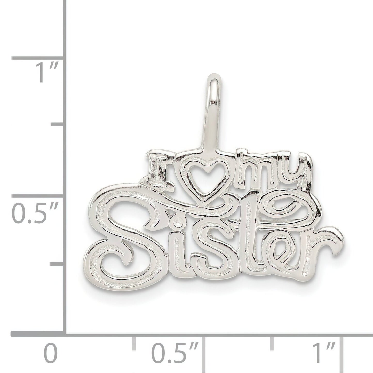 Sterling Silver I Love My Sister Pendant