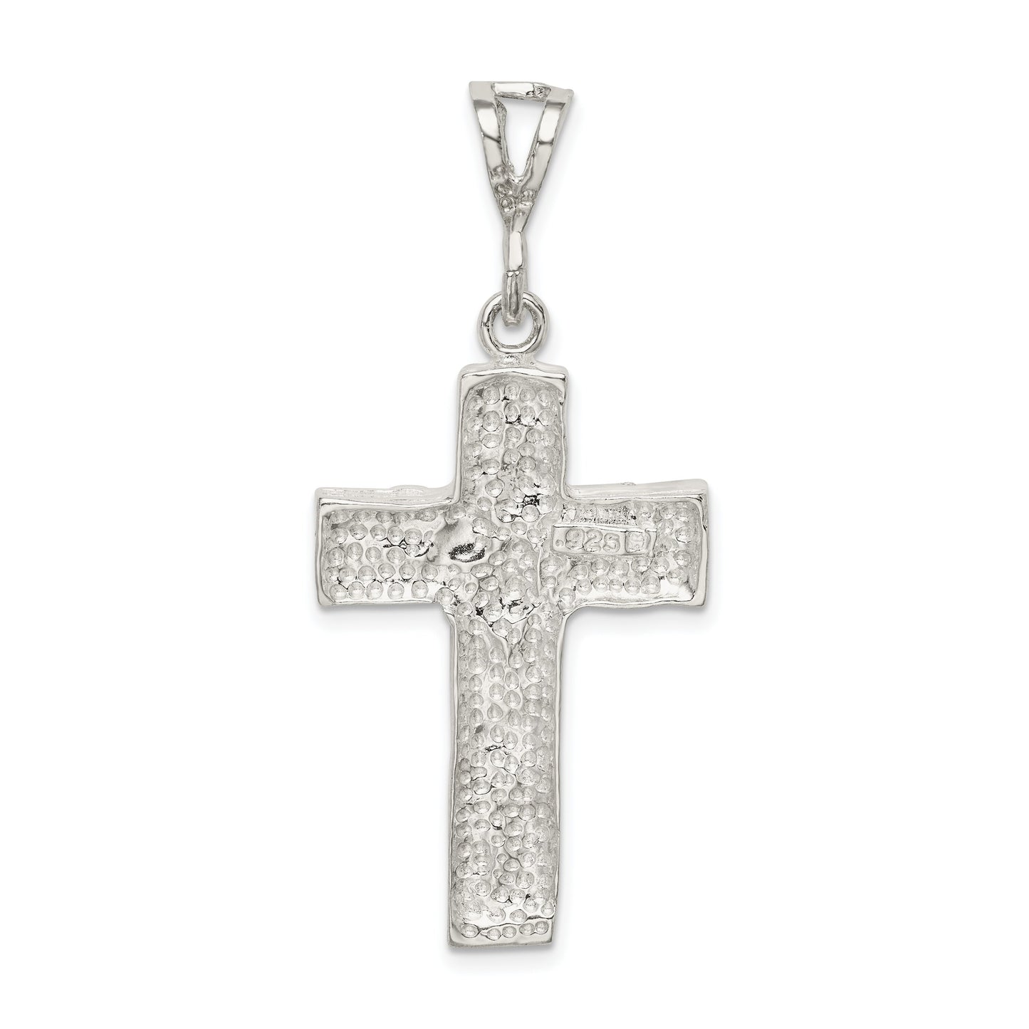 Sterling Silver Nugget Cross Pendant Charm Jewelry
