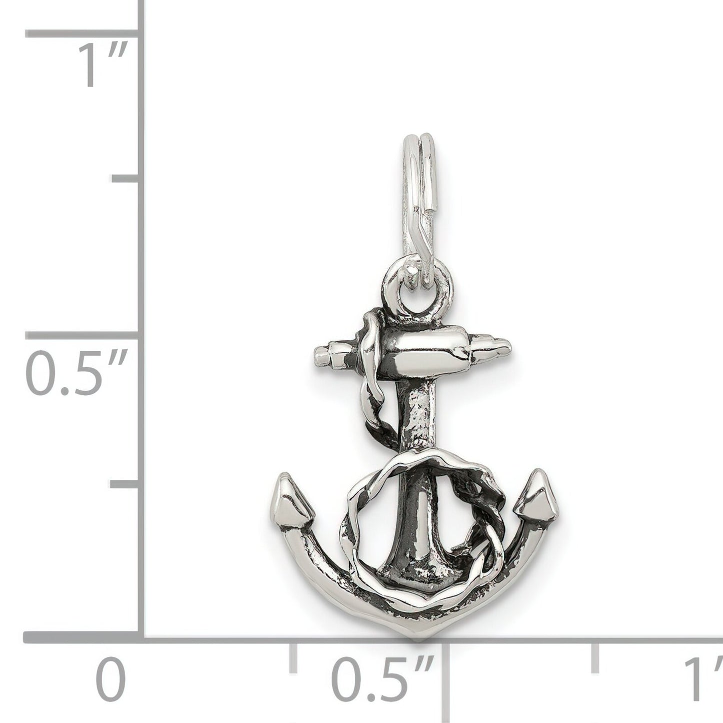 Sterling Silver Fouled Anchor Charm