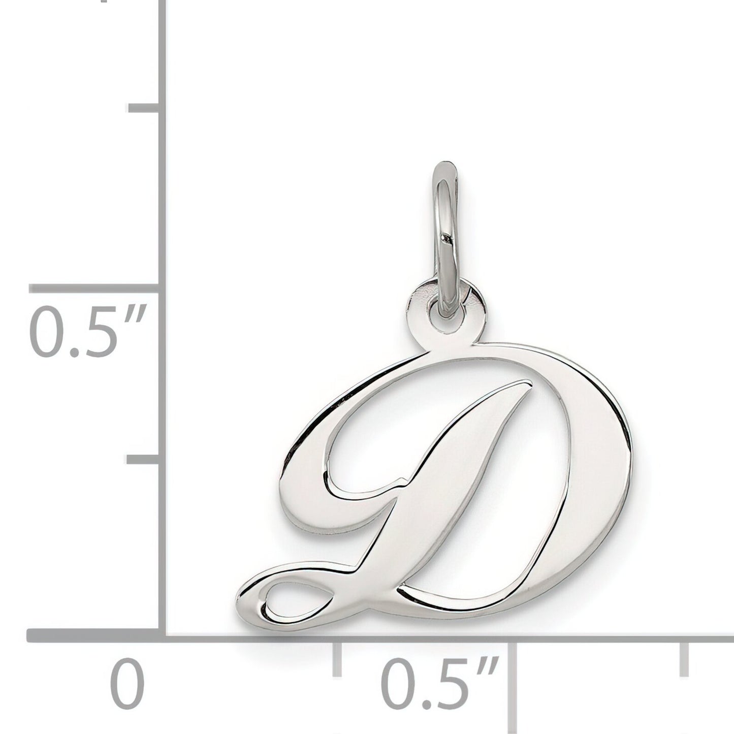Sterling Silver Small Script Initial D Charm