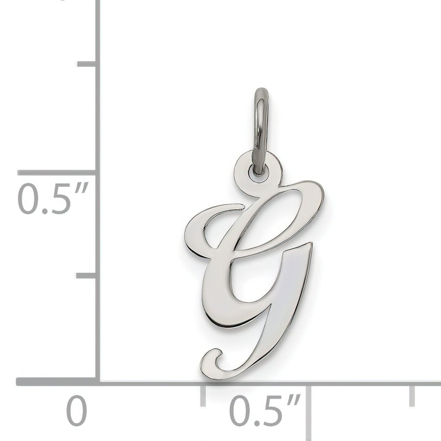 Sterling Silver Small Script Initial G Charm