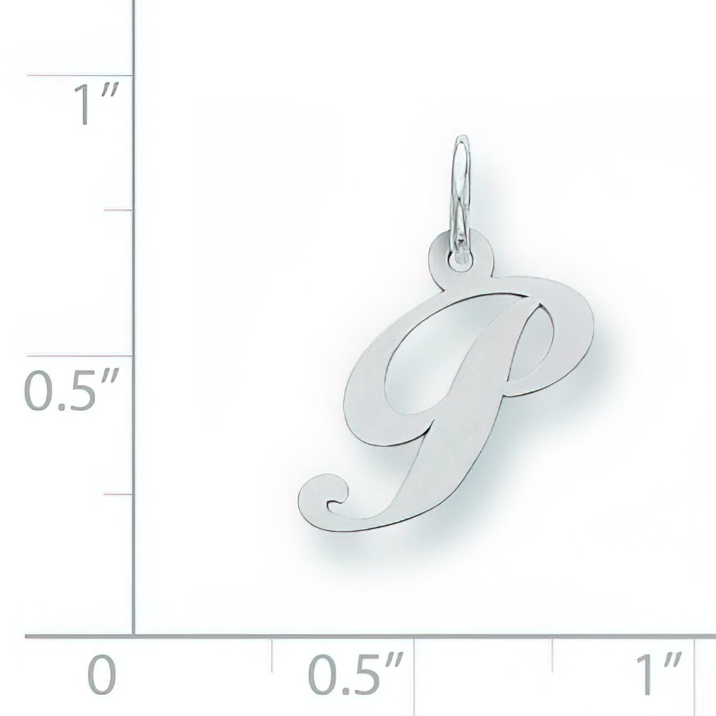 Sterling Silver Small Script Initial P Charm