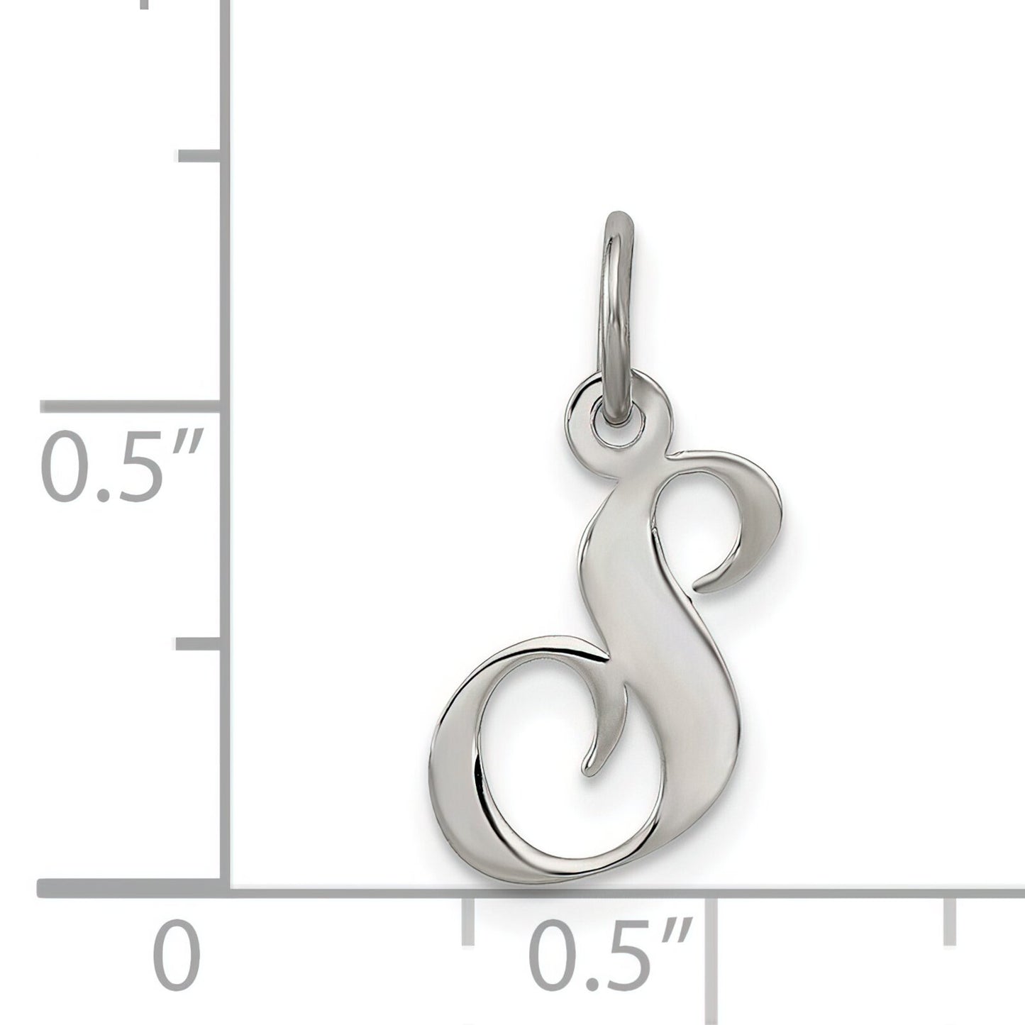 Sterling Silver Small Script Initial S Charm