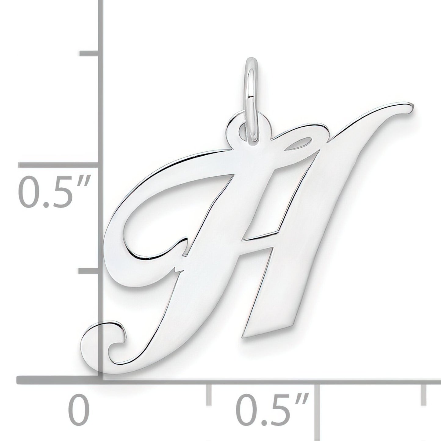 Sterling Silver Medium Script Initial H Charm