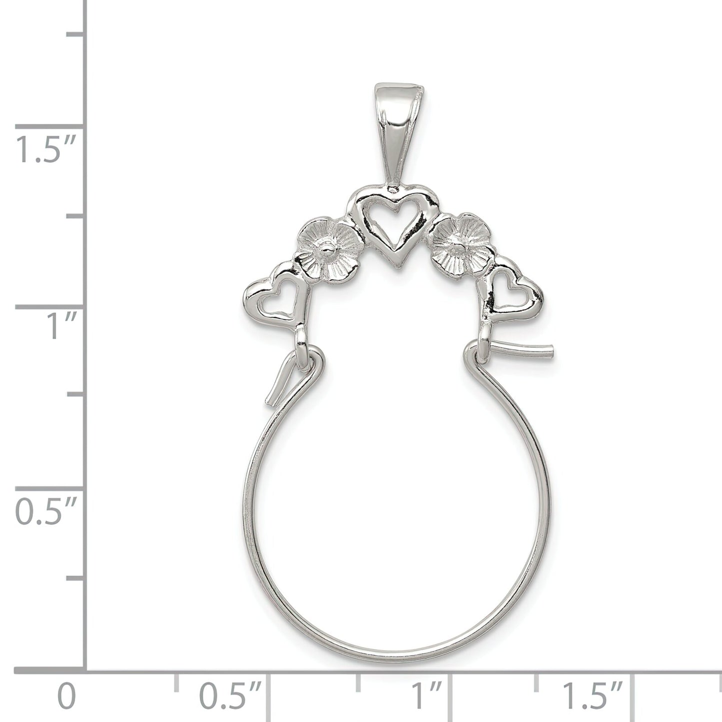 Sterling Silver Heart Charm Holder & 18" Chain
