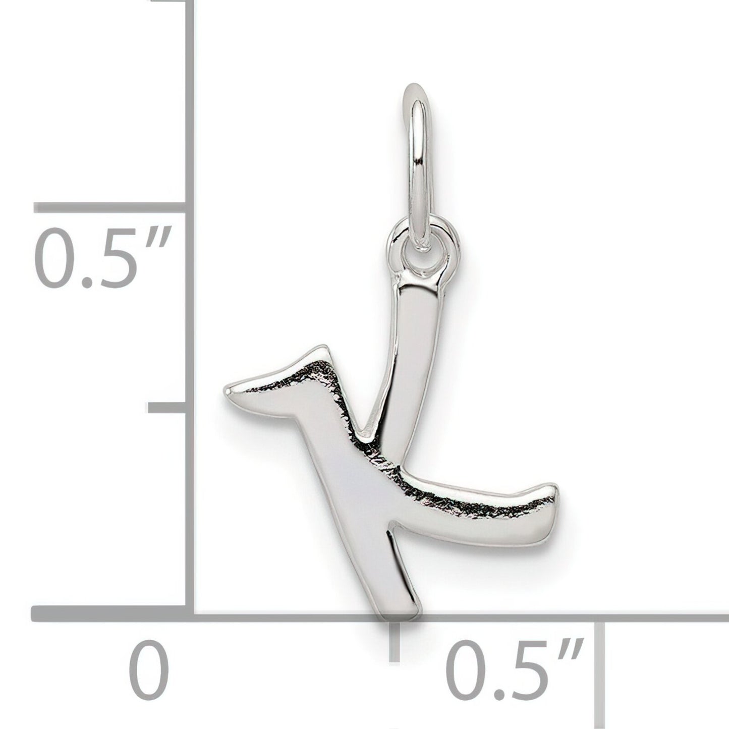 Sterling Silver Initial K Charm