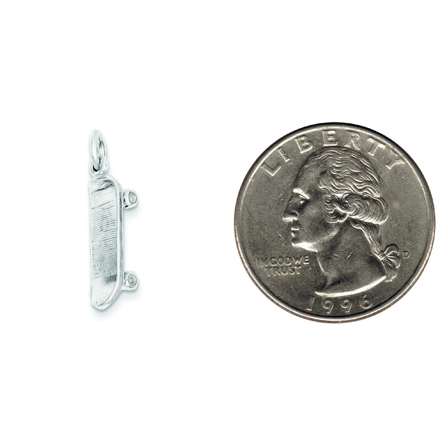 Sterling Silver Skateboard Charm
