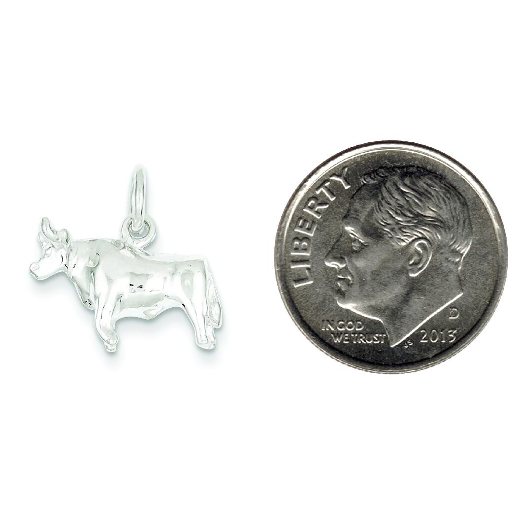 Sterling Silver Bull Charm