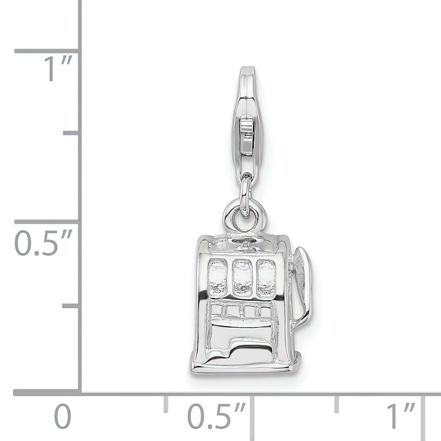 Sterling Silver Slot Machine Lobster Clasp Charm