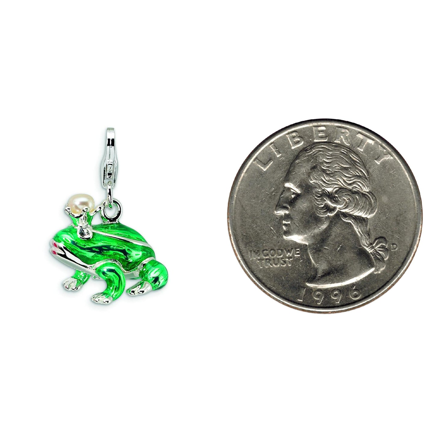 Sterling Silver Frog Lobster Clasp Charm Made With Swarovski Crystals