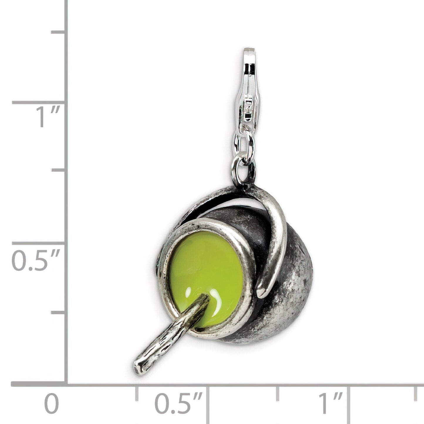 Sterling Silver Witches Cauldron Lobster Clasp Charm