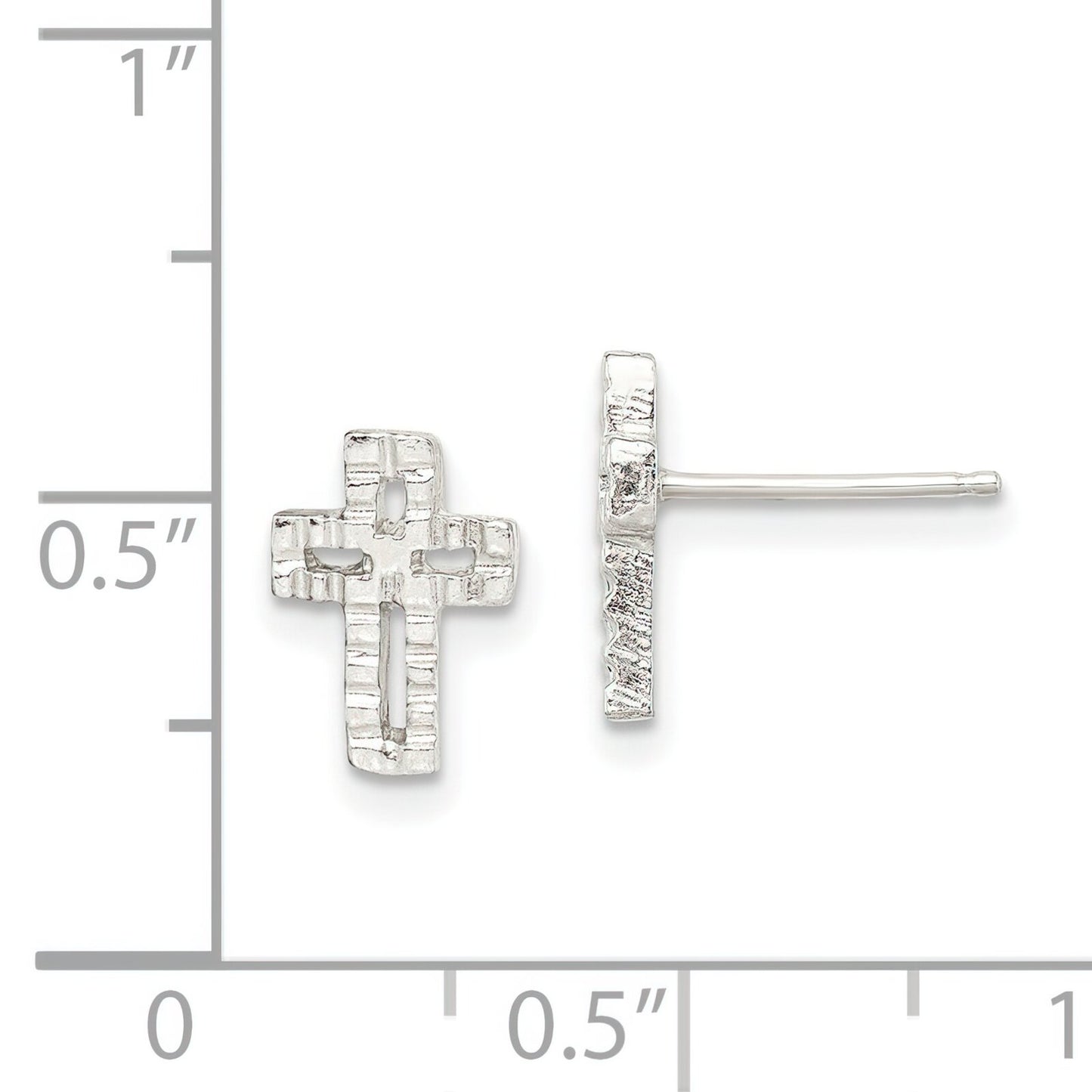 Sterling Silver Cross Earrings Religious Jewelry