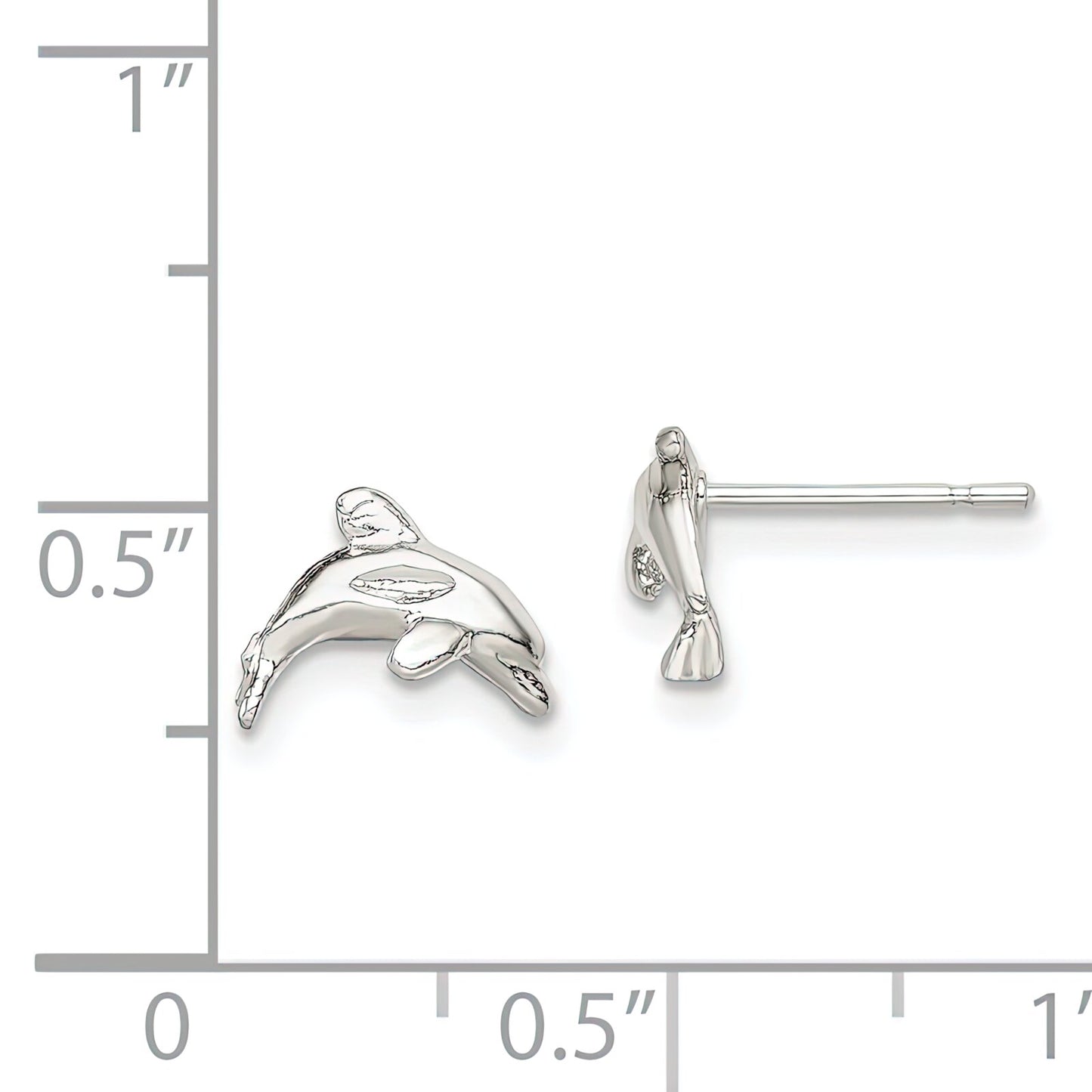 Sterling Silver Dolphin Stud Earrings Ear Jewelry